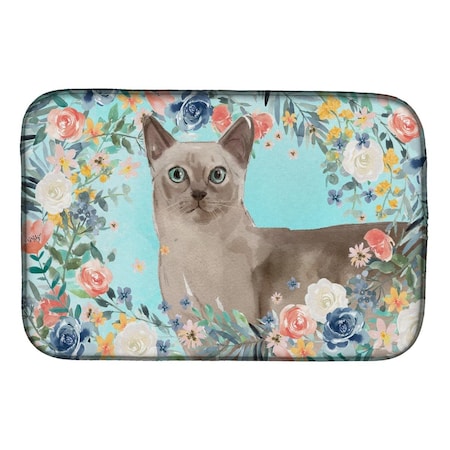 Carolines Treasures Tonkinese Spring Flowers Dish Drying Mat CK3400DDM